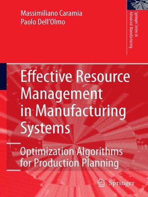 cover image of Effective Resource Management in Manufacturing Systems